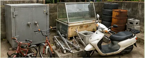 金庫、物置、農機具、バイク、タイヤなどの特殊品