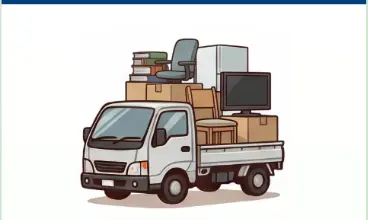 2LDKから3DK程度の荷物を載せた平車トラック