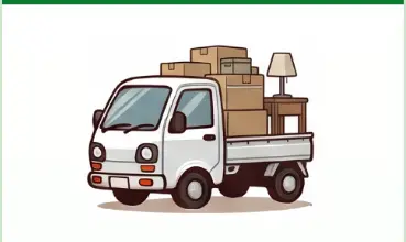 1Rから1K程度の荷物を載せた軽トラック平車
